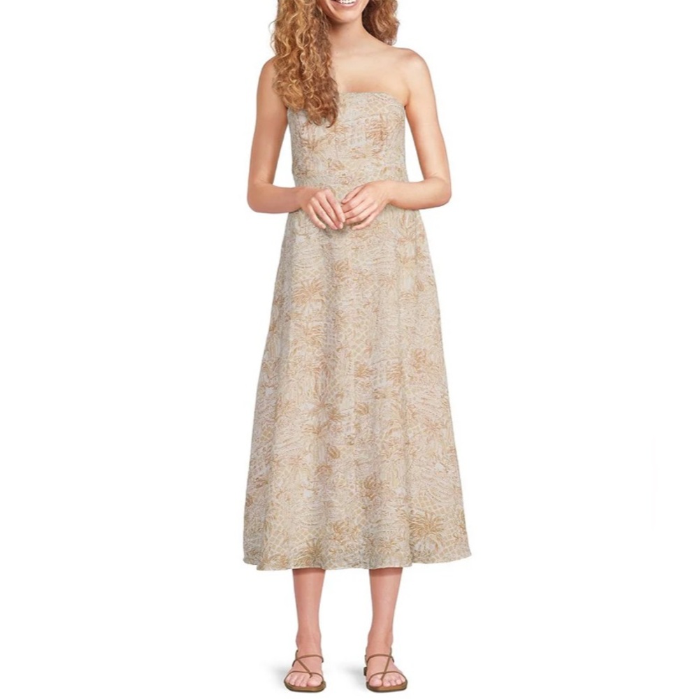 Elegant Cream and Gold Women's Dress